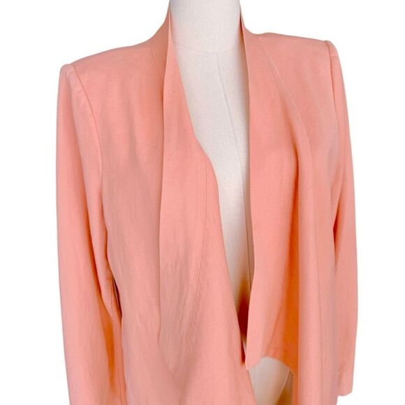 BCBGMAXAZRIA EUC Abree draped open-front jacket in Blush Size L - Picture 3 of 10